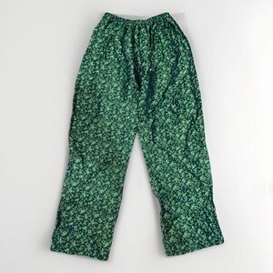 Green Floral Wide-Leg Pants Size Small